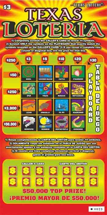 Texas Loteria scratchcard - game number #2508 - front