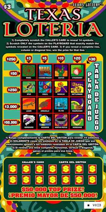 Texas Loteria scratchcard - game number #2628 - front