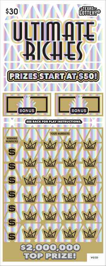 Ultimate Riches scratchcard - game number #2591 - front