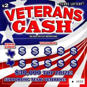 Veterans Cash scratchcard - game number #2601 - front