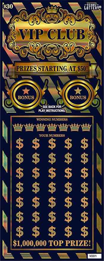 VIP Club scratchcard - game number #2468 - front