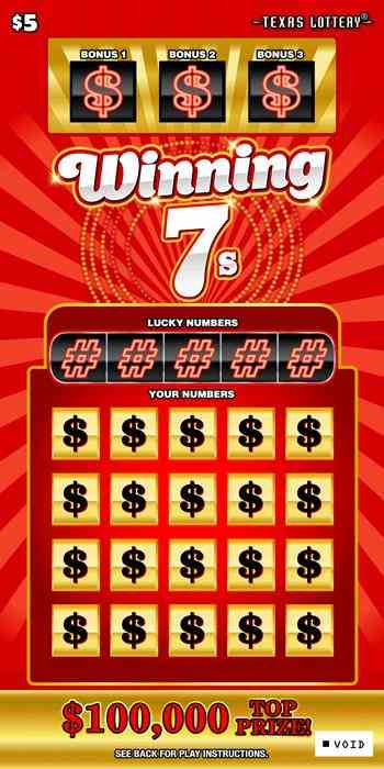 Winning 7s scratchcard - game number #2553 - front