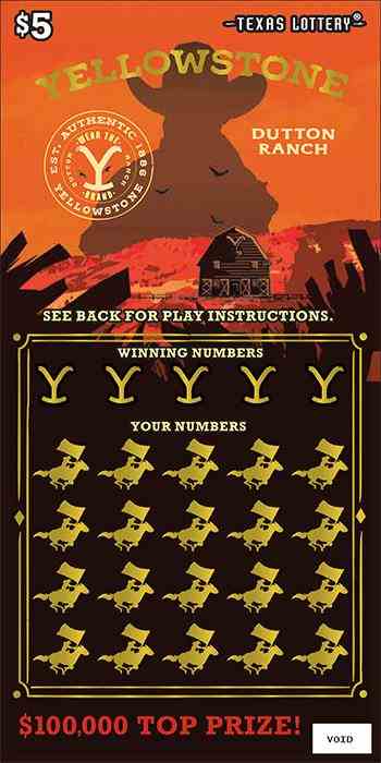 Yellowstone scratchcard - game number #2728 - front