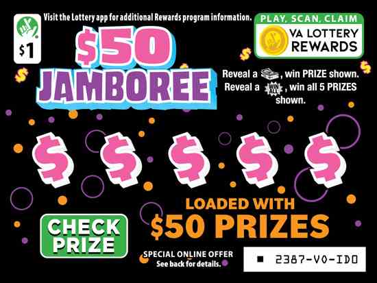 $50 Jamboree scratchcard - game number #2387 - front