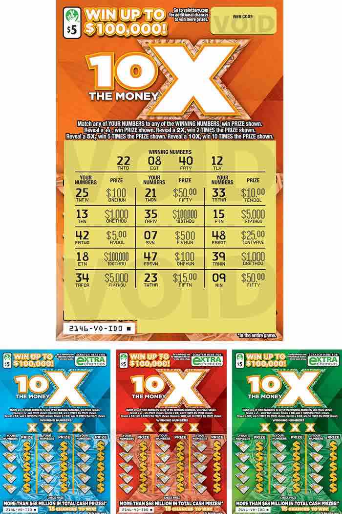 10X The Money                                      scratchcard - game number #2146 - front