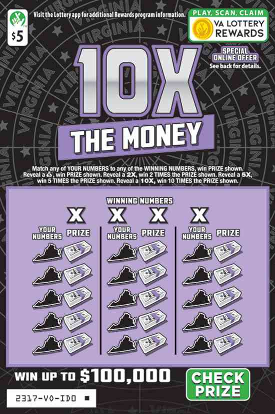 10X The Money scratchcard - game number #2317 - front