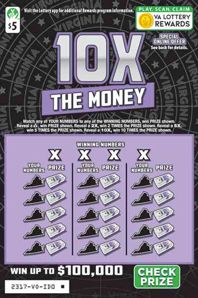 10X The Money scratchcard - game number #2317 - front