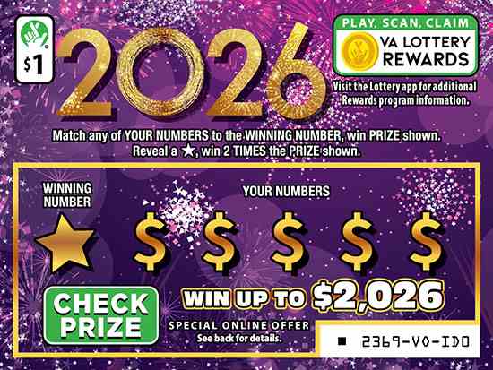 2026 scratchcard - game number #2369 - front