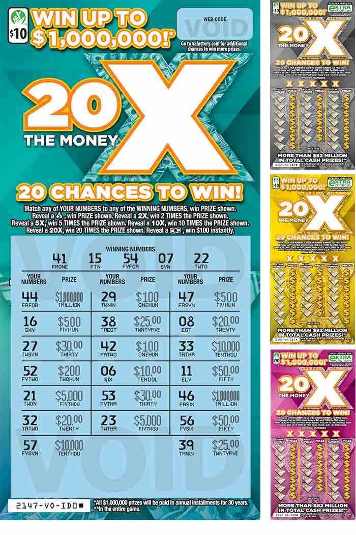 20X The Money                                      scratchcard - game number #2147 - front