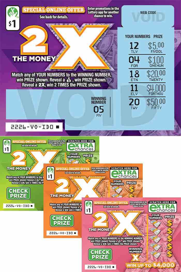 2X THE MONEY                                       scratchcard - game number #2226 - front