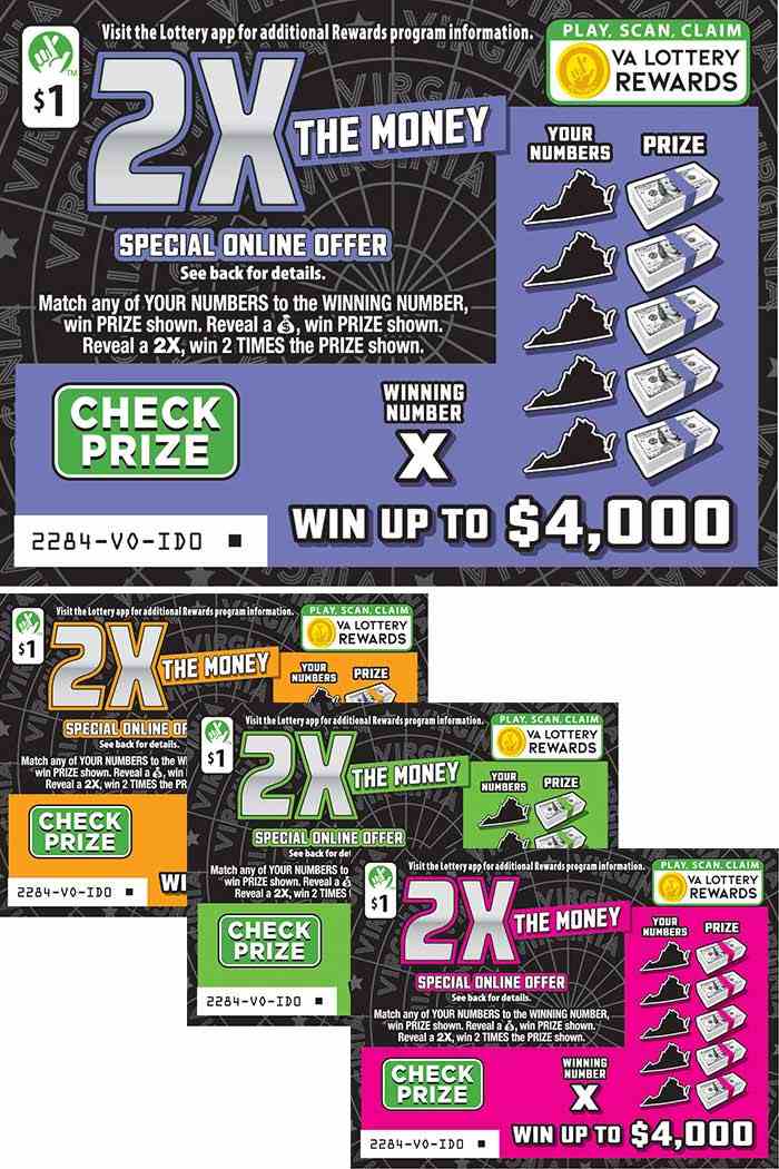 2X The Money scratchcard - game number #2284 - front