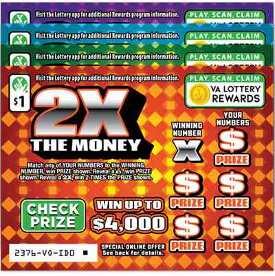 2X The Money scratchcard - game number #2376 - front