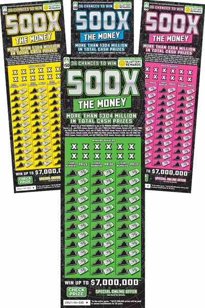 500X The Money scratchcard - game number #2267 - front