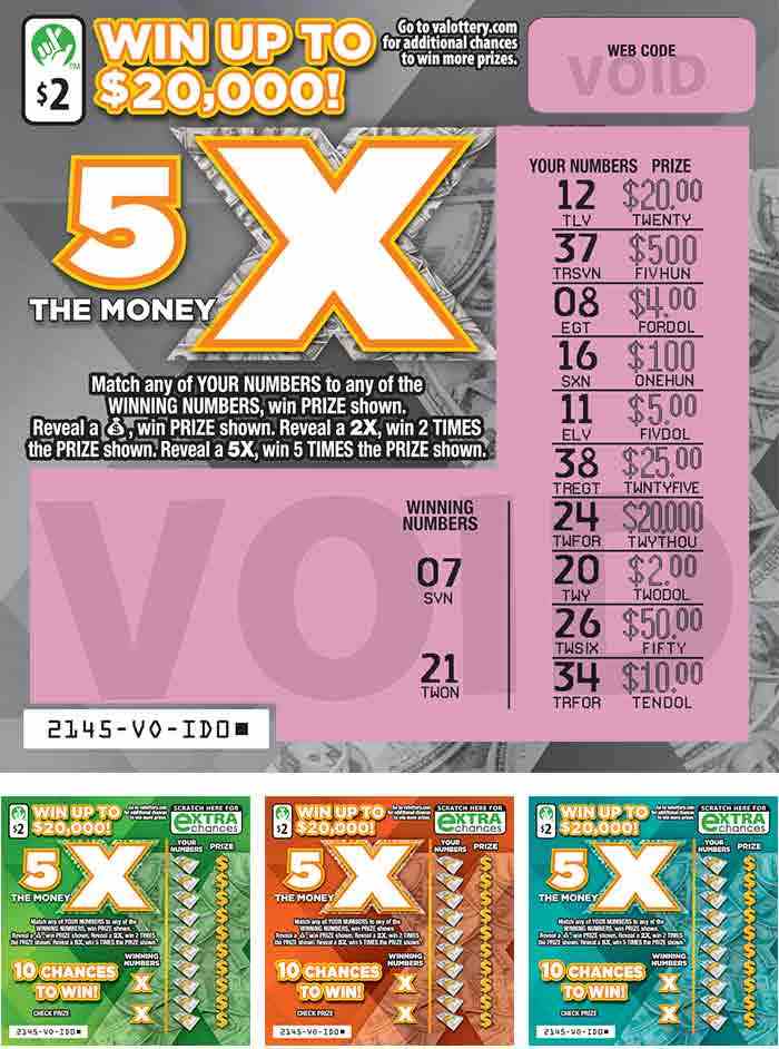 5X The Money                                       scratchcard - game number #2145 - front