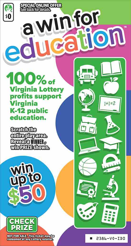 A Win For Education scratchcard - game number #2386 - front