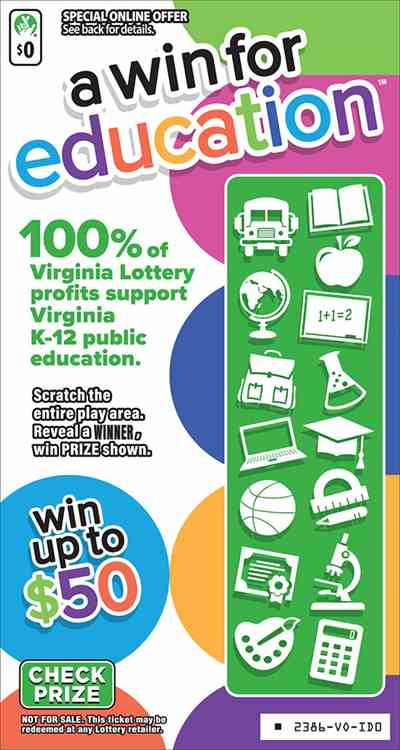 A Win For Education scratchcard - game number #2386 - front