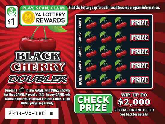 Black Cherry Doubler scratchcard - game number #2394 - front