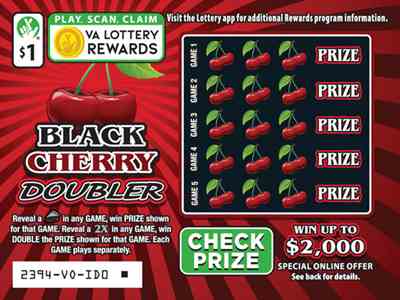 Black Cherry Doubler scratchcard - game number #2394 - front