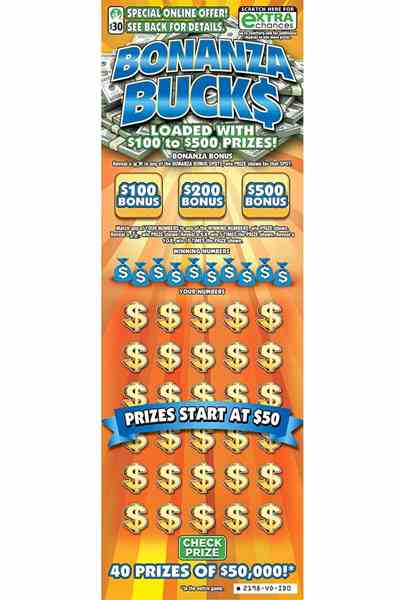 Bonanza Buck$                                      scratchcard - game number #2198 - front