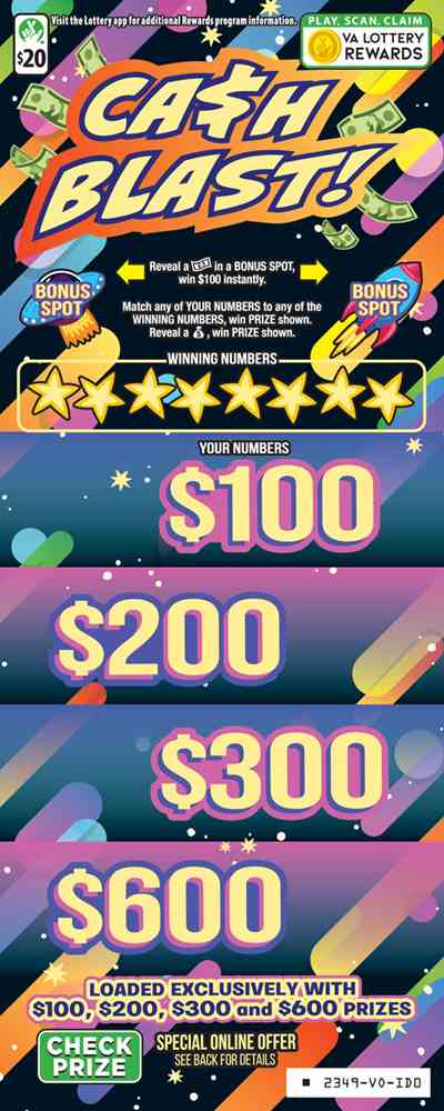 Cash Blast scratchcard - game number #2349 - front