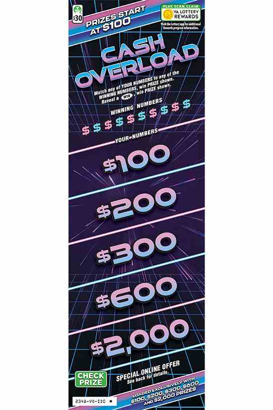 Cash Overload scratchcard - game number #2348 - front