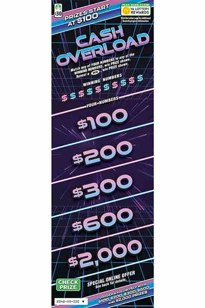 Cash Overload scratchcard - game number #2348 - front