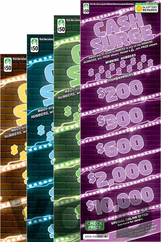 Cash Surge scratchcard - game number #2374 - front