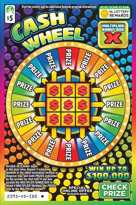 Cash Wheel scratchcard - game number #2395 - front