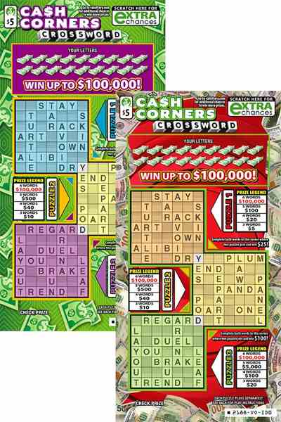 Crossword Ca$H Corners scratchcard - game number #2188 - front