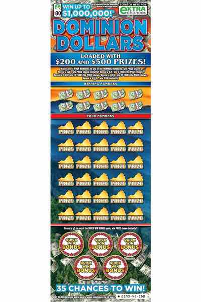 Dominion Dollars                                   scratchcard - game number #2193 - front