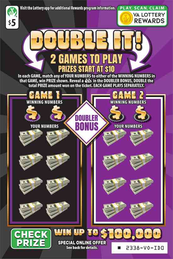Double It scratchcard - game number #2338 - front