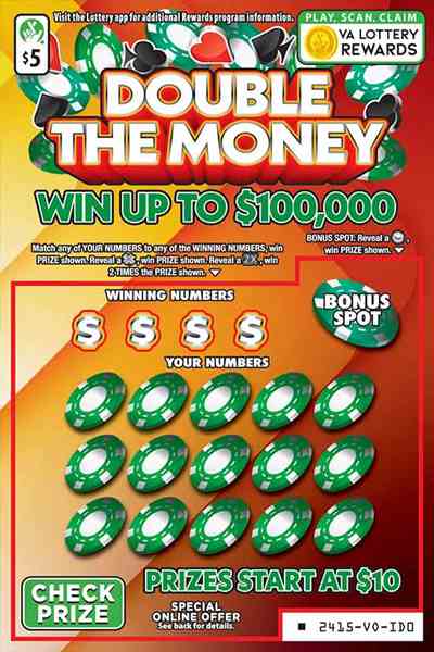 Double The Money scratchcard - game number #2415 - front
