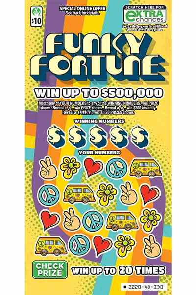 Funky Fortune                                      scratchcard - game number #2220 - front