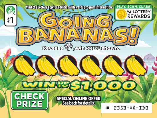 Going Bananas scratchcard - game number #2353 - front