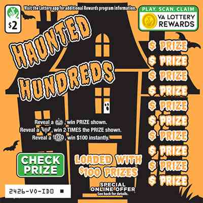 Haunted Hundreds scratchcard - game number #2426 - front