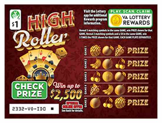 High Roller scratchcard - game number #2332 - front