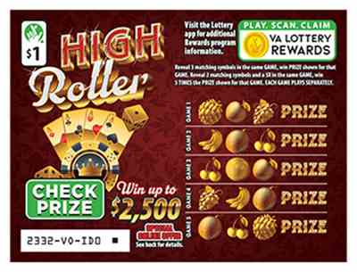 High Roller scratchcard - game number #2332 - front