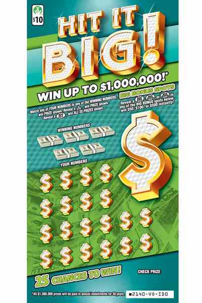 Hit It Big!                                        scratchcard - game number #2140 - front