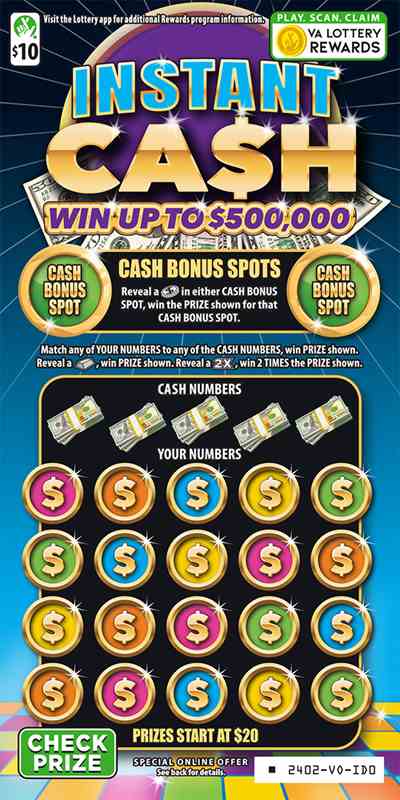 Instant Cash scratchcard - game number #2402 - front