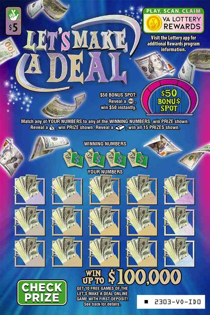 Lets Make A Deal scratchcard - game number #2303 - front