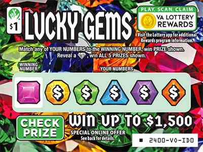 Lucky Gems scratchcard - game number #2400 - front