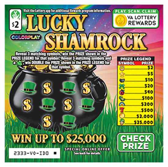 Lucky Shamrock scratchcard - game number #2333 - front