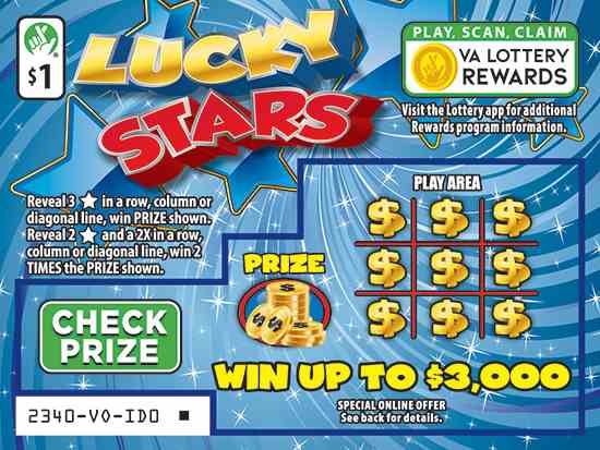Lucky Stars scratchcard - game number #2340 - front