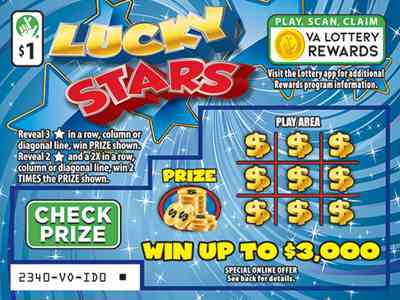 Lucky Stars scratchcard - game number #2340 - front