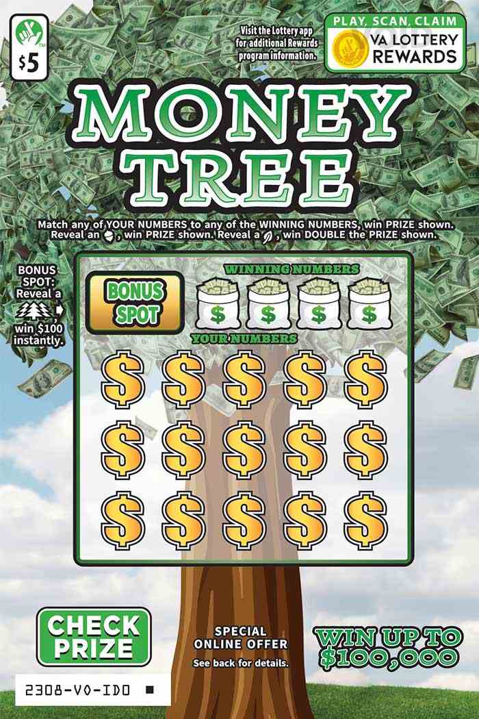 Money Tree scratchcard - game number #2308 - front