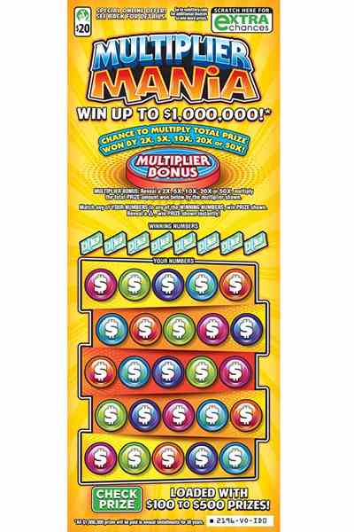 Multiplier Mania                                   scratchcard - game number #2196 - front