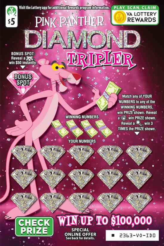 Pink Panther Diamond Tripler scratchcard - game number #2363 - front