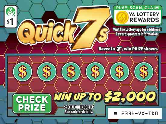 Quick 7S scratchcard - game number #2336 - front