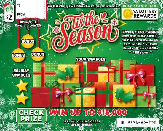 Tis The Season scratchcard - game number #2371 - front