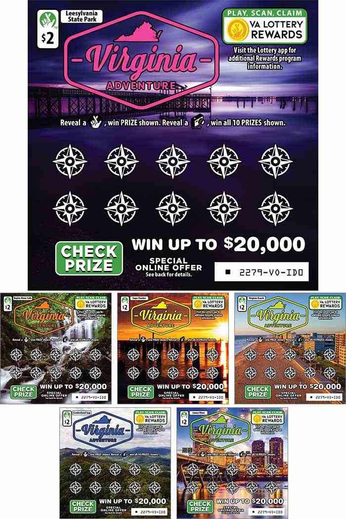 Virginia Adventure scratchcard - game number #2279 - front